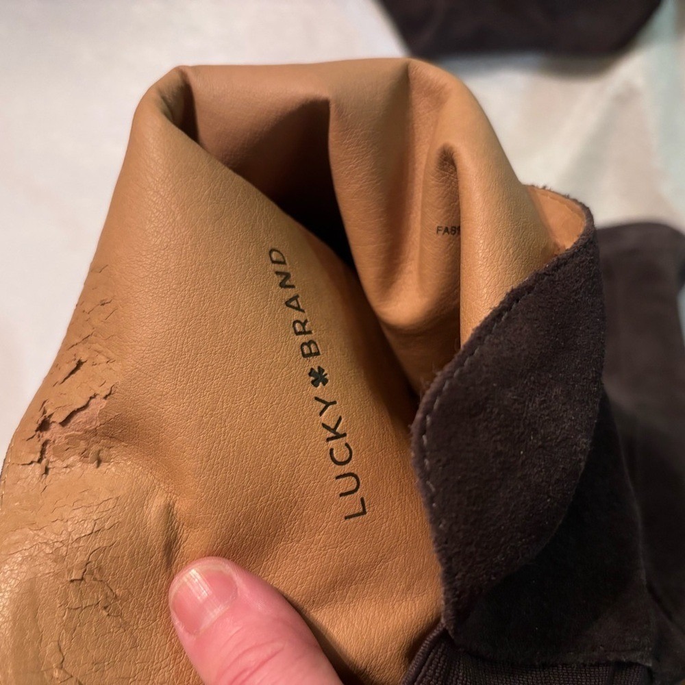 Lucky Brand Rayla Gray Suede Over the Knee Boots | Block Heel, Boho Chic, 9 - Picture 7 of 12
